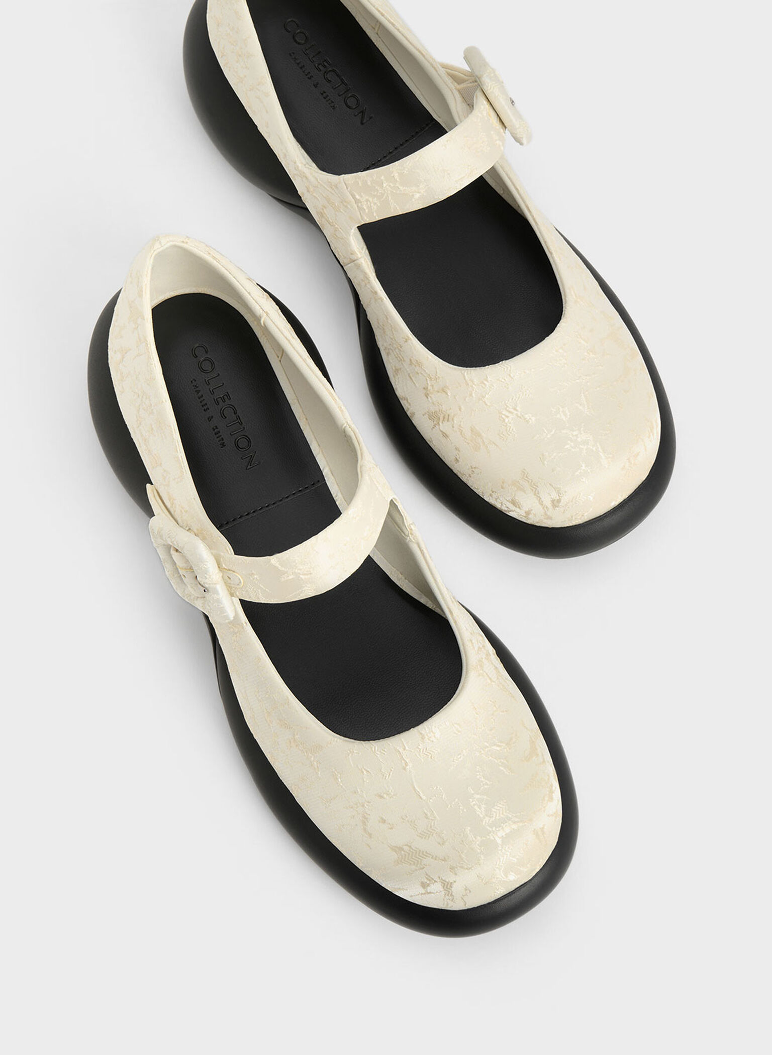 Hallie Textured Mary Janes, White, hi-res