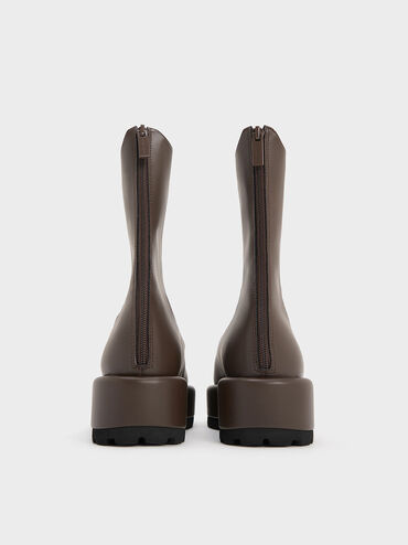 Gladiator Lace-Up Platform Sandals, Dark Brown, hi-res