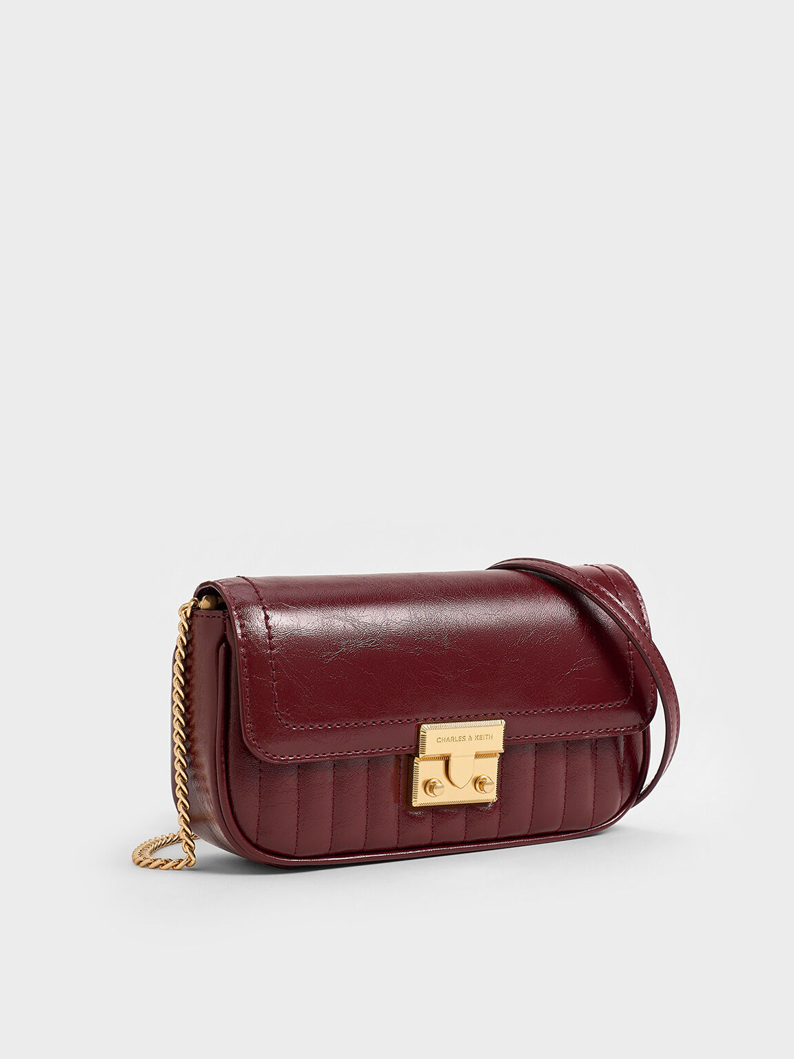 Mini bolso Donna de efecto arrugado Burgundy