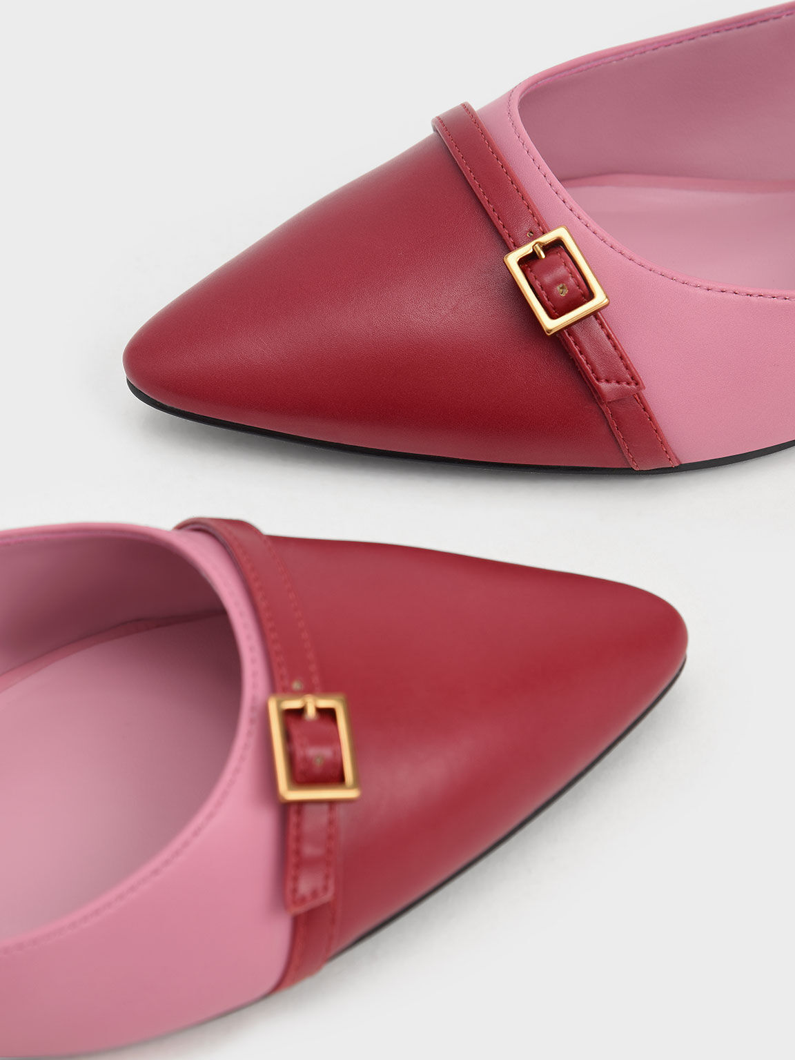 新春限定：Hadley 金屬釦帶平底鞋, 粉紅色, hi-res