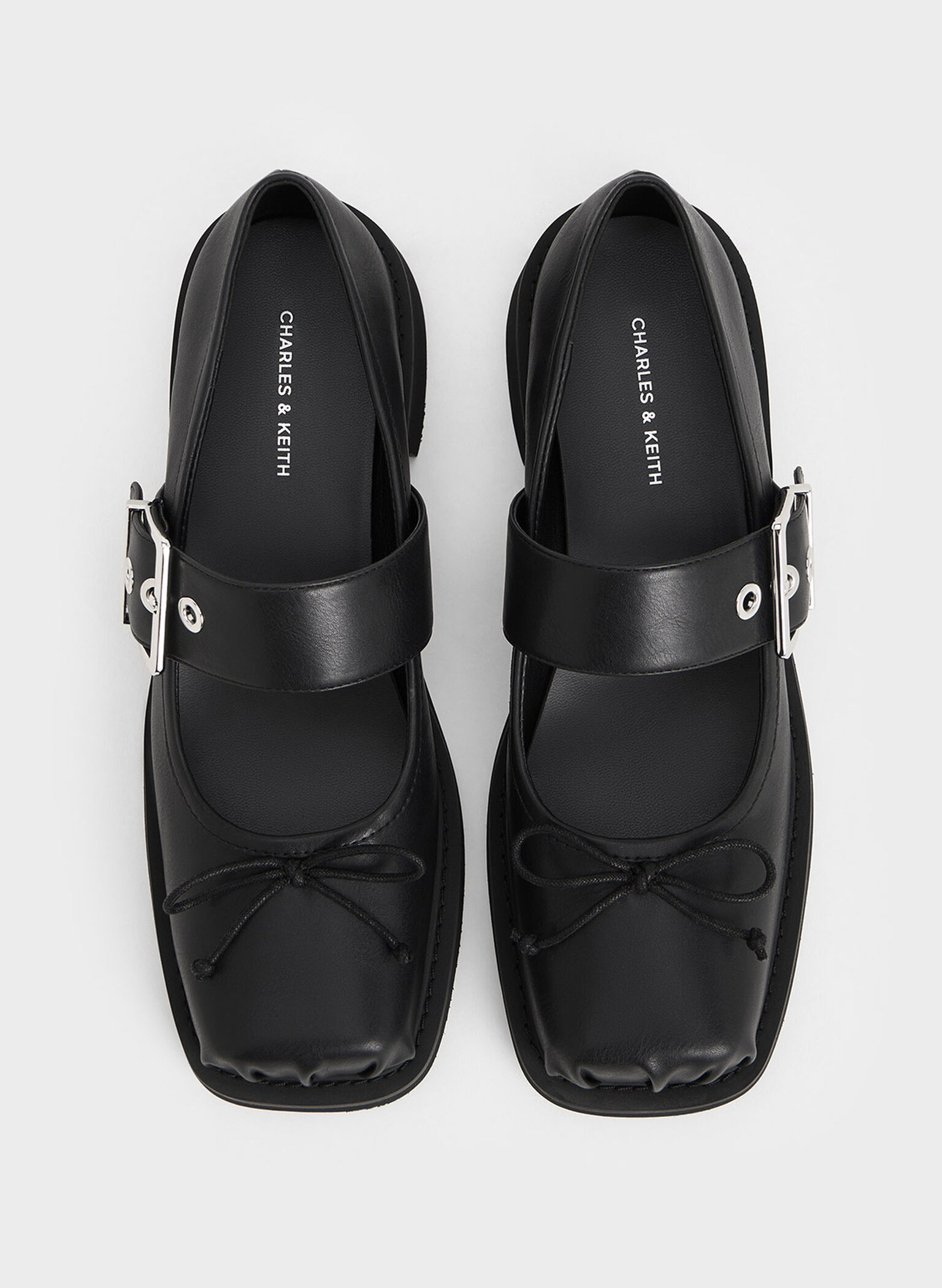 Bow Buckled Mary Janes, Black, hi-res