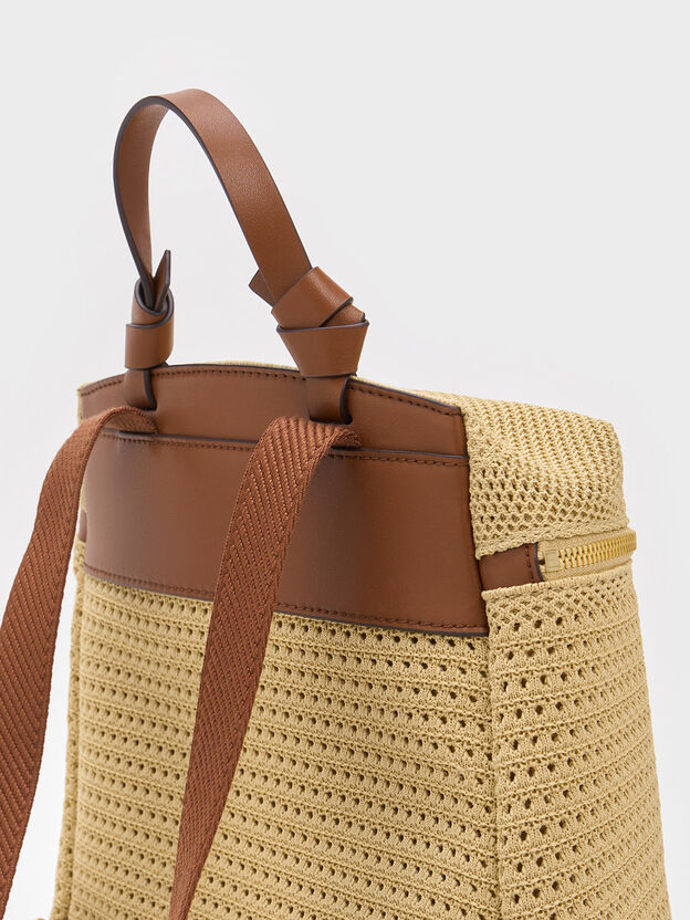 Ida Knitted Backpack, Beige, hi-res