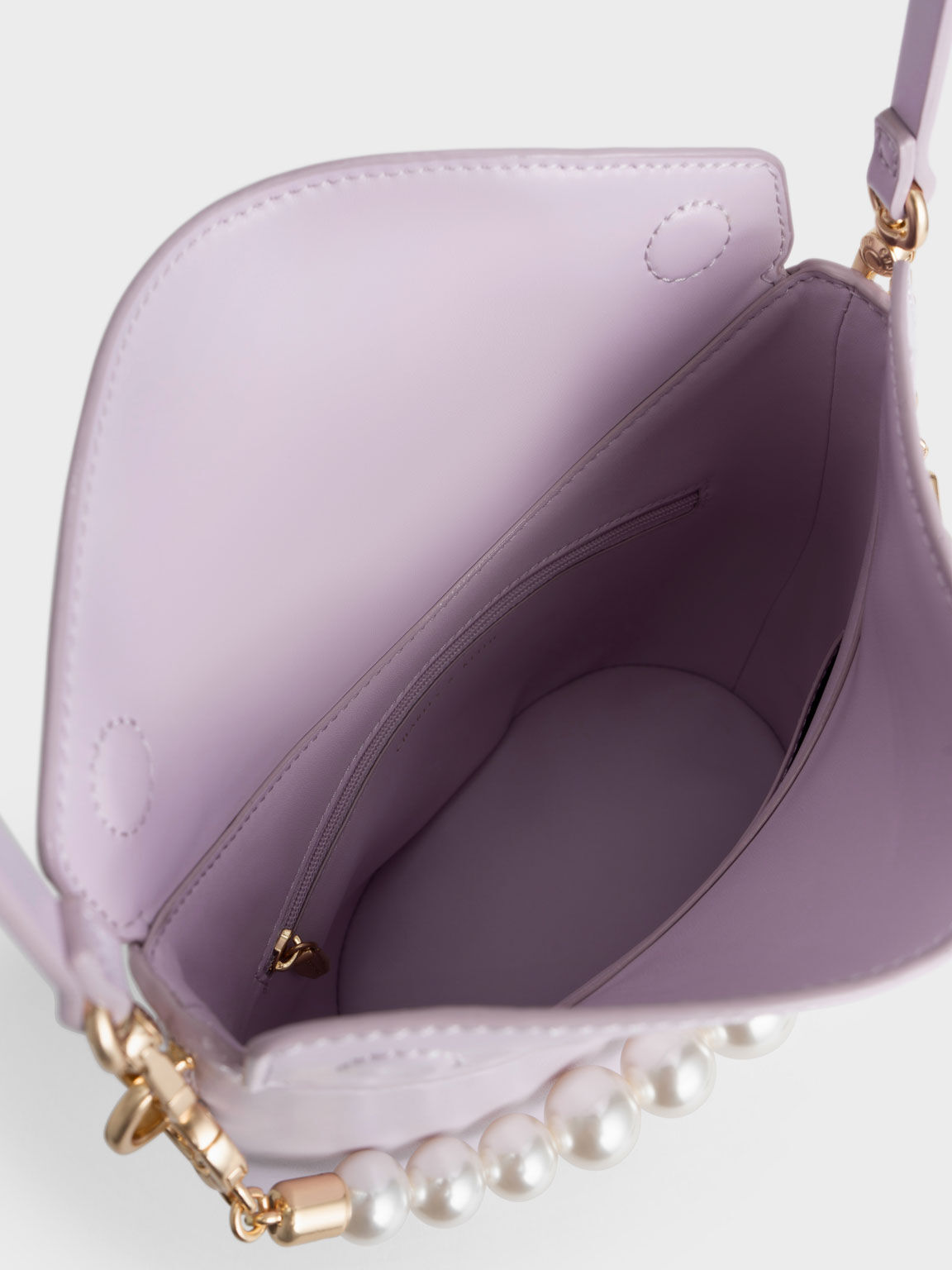 Bead-Embellished Knotted Handle Bag, Lilac, hi-res