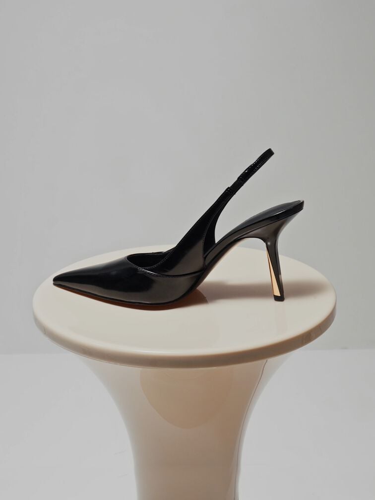 Stilettos destalonados Taylen, Negro pulido, hi-res