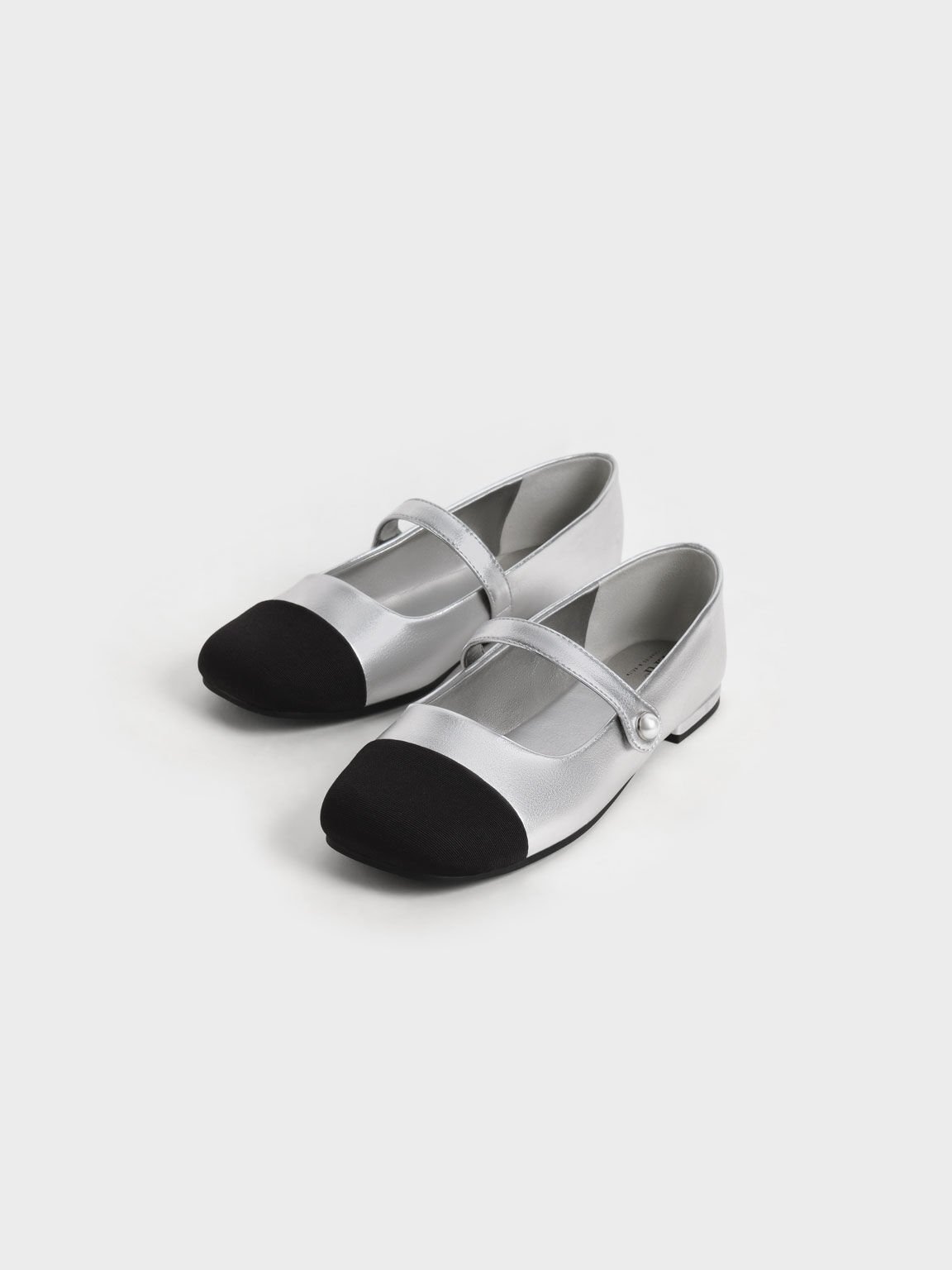 Girls' Bead-Embellished Mary Janes, Silver, hi-res