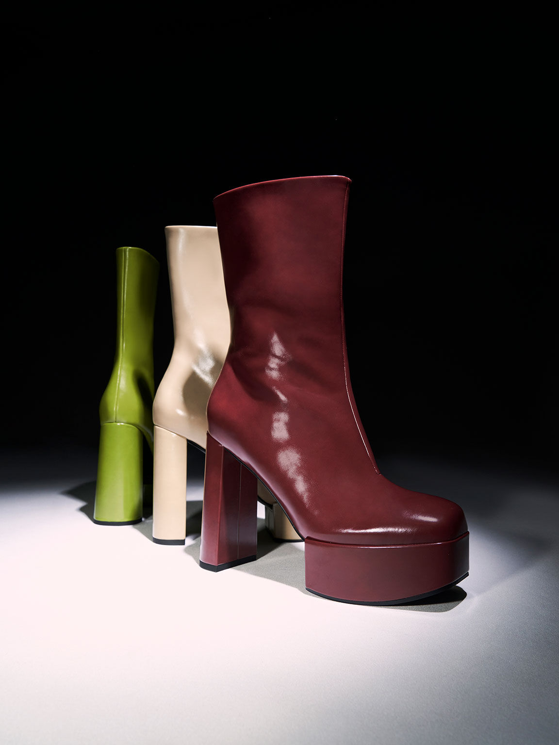 Corinth Blade Heel Boots, Green, hi-res