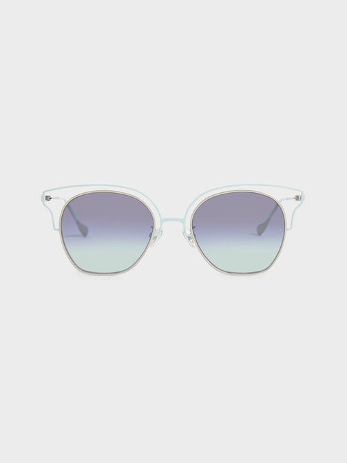 Cut-Out Tinted Sunglasses, Blue, hi-res