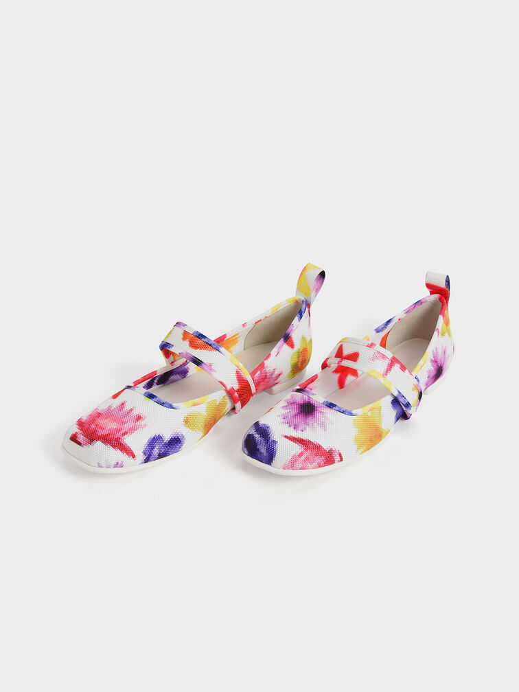 Nori Recycled Polyester Printed Mary Jane Flats, Multi, hi-res