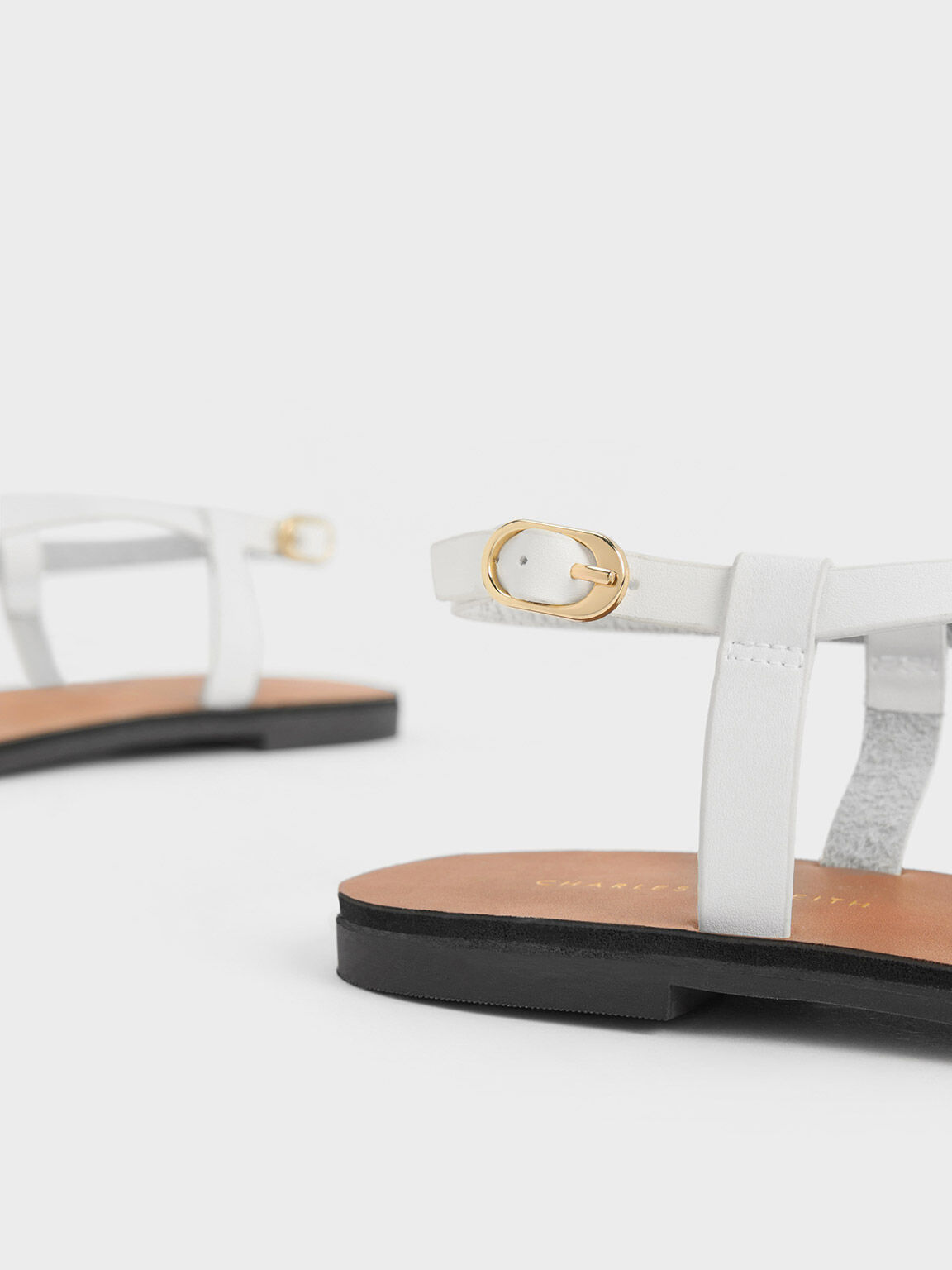 White cross online flat sandals