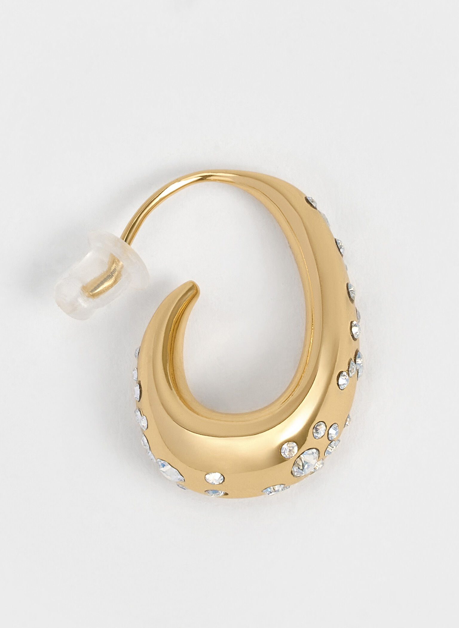 Reverie Crystal Teardrop Hoop Earrings, Gold, hi-res