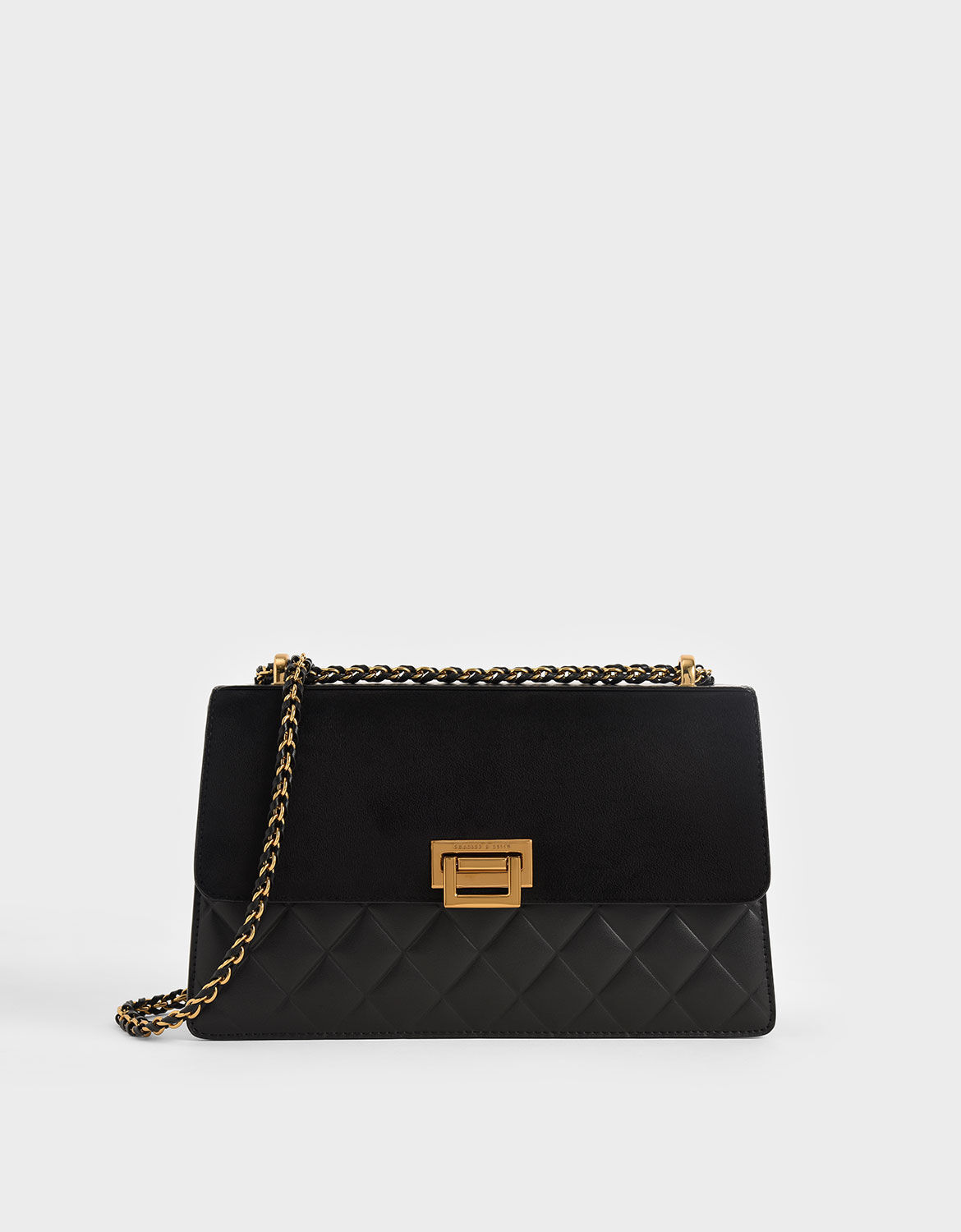 Black quilted shoulder bags