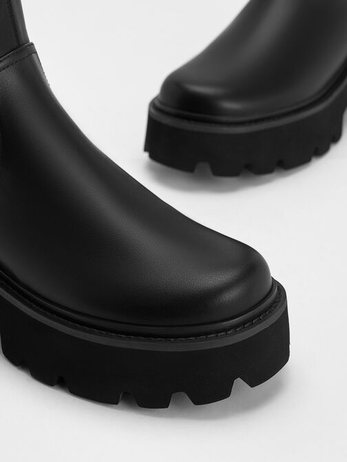 Imogen Chunky Platform Knee-High Boots, Black, hi-res