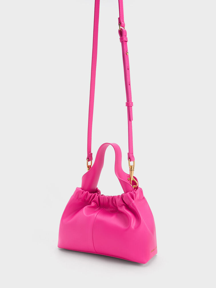 Ally Ruched Slouchy Bag, Fuchsia, hi-res