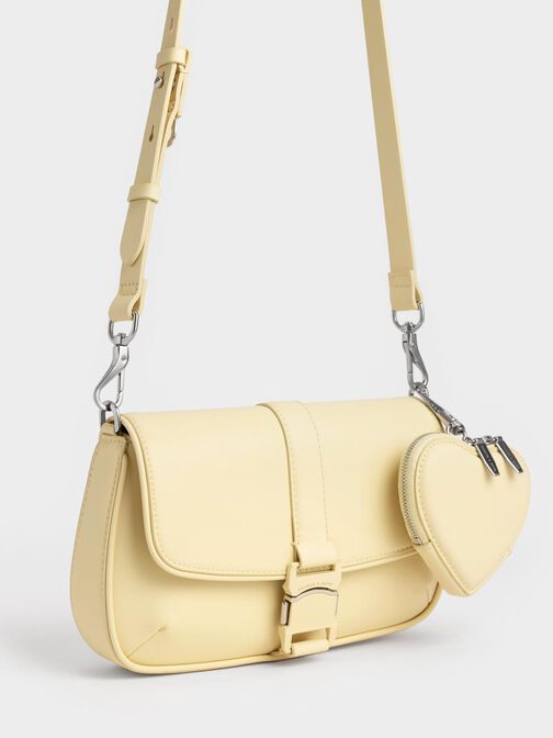 Zetta Belt Buckle Crossbody Bag, Butter, hi-res