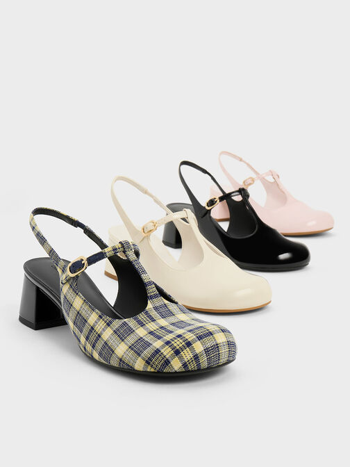 T-Bar Slingback Mary Jane Pumps, Black Box, hi-res