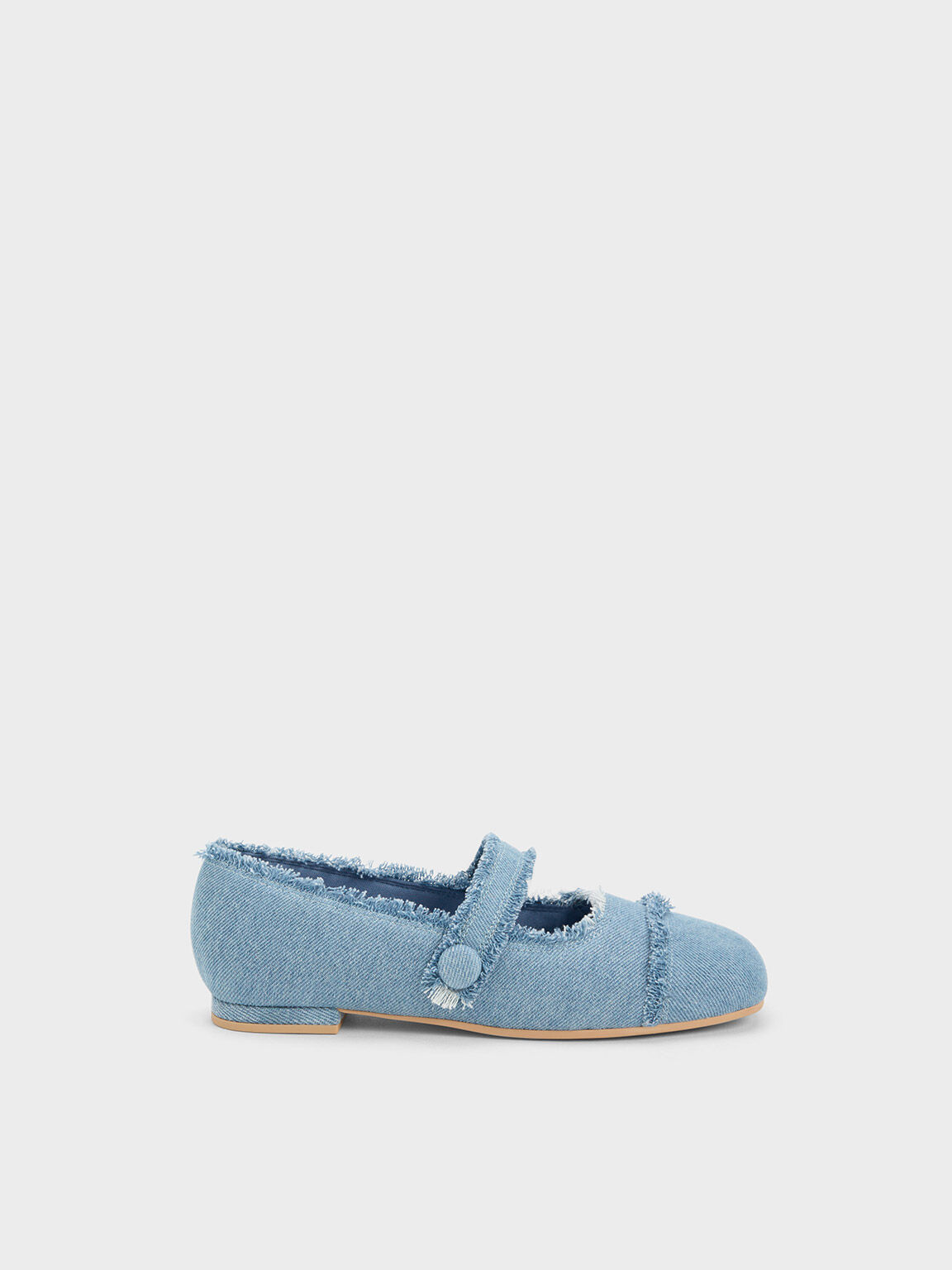 Mary Janes Planos de Mezclilla para Niña, Azul claro, hi-res