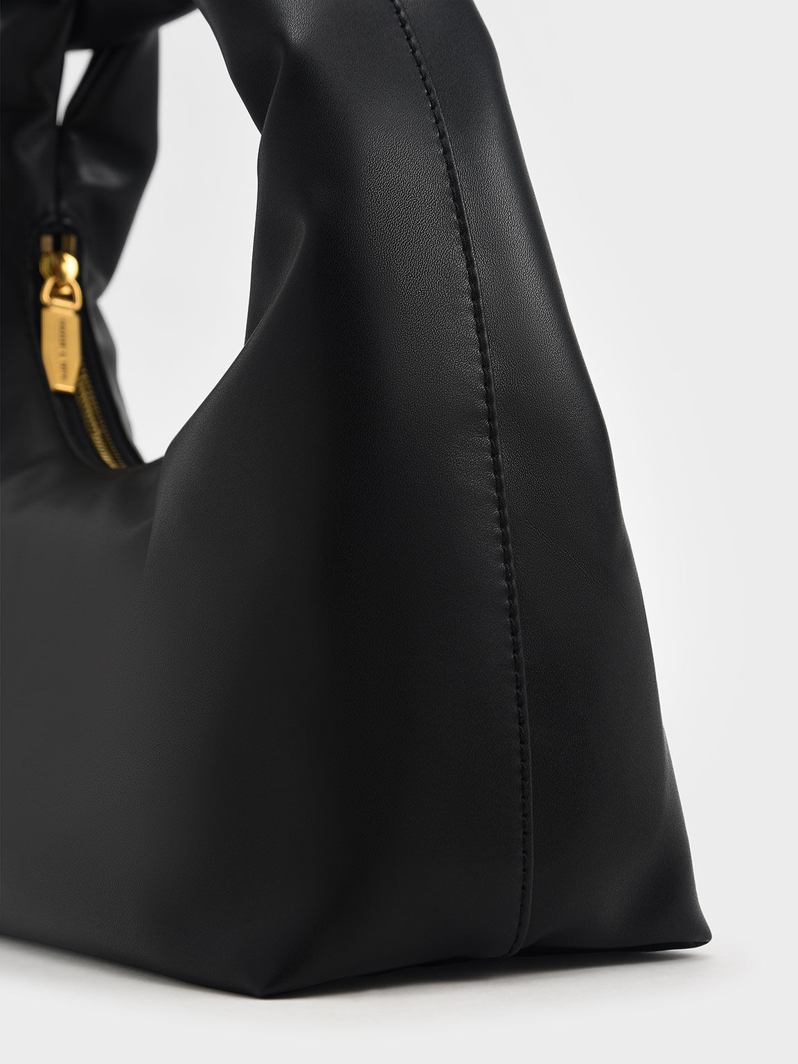 Top Zip Shoulder Bag, Black, hi-res