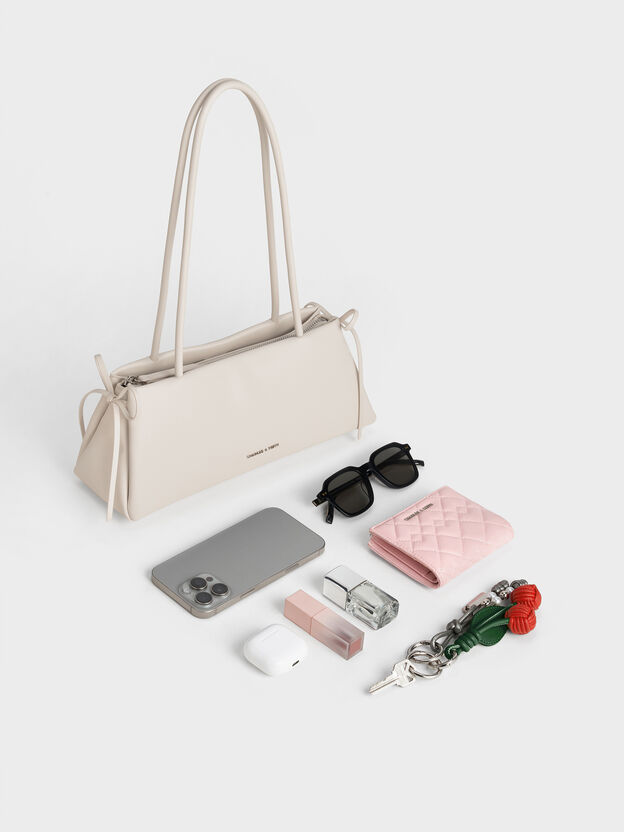 Hazel Bow Shoulder Bag, Meringue White, hi-res