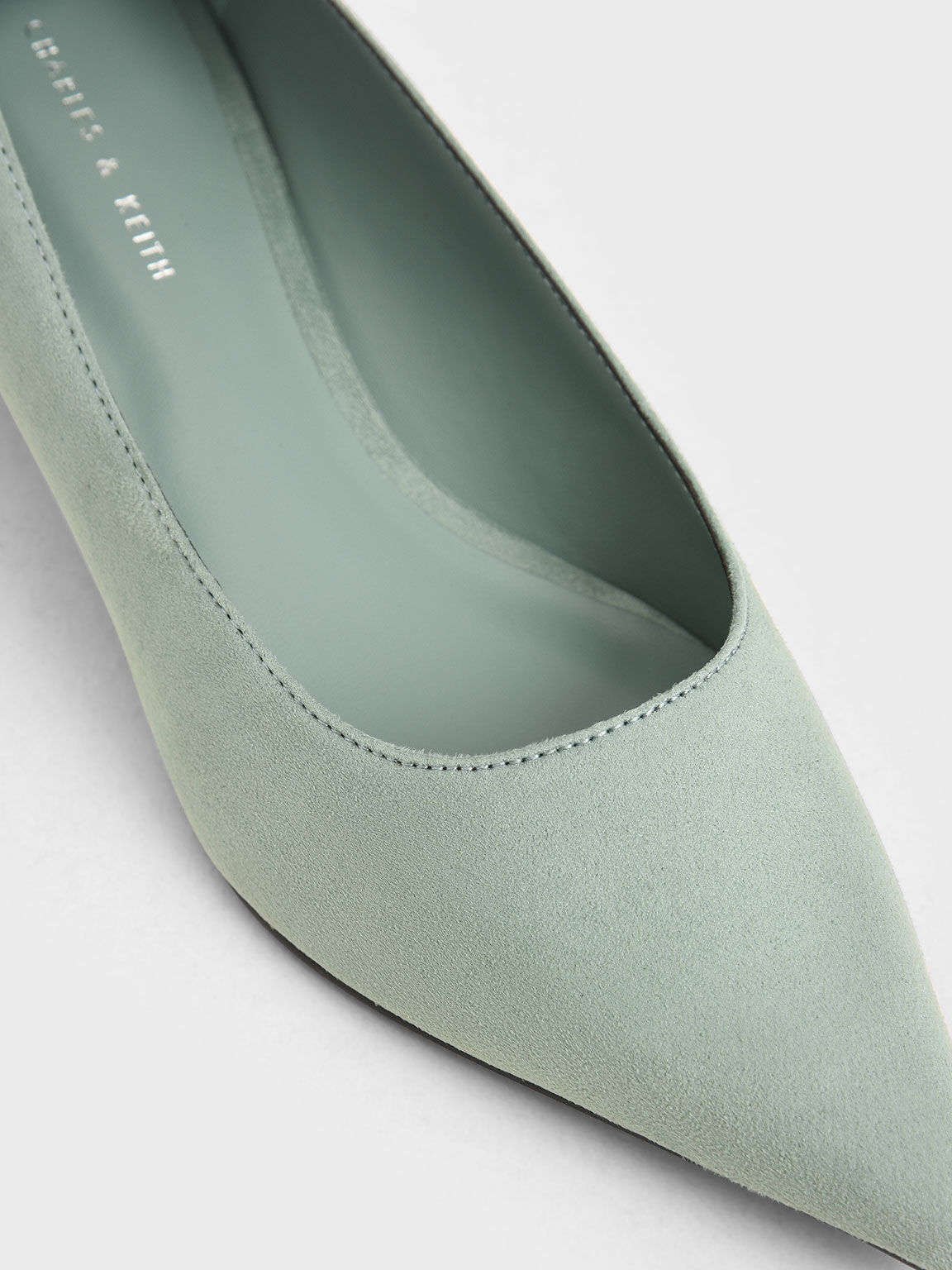 Textured Trapeze Heel Pumps, Mint Green, hi-res