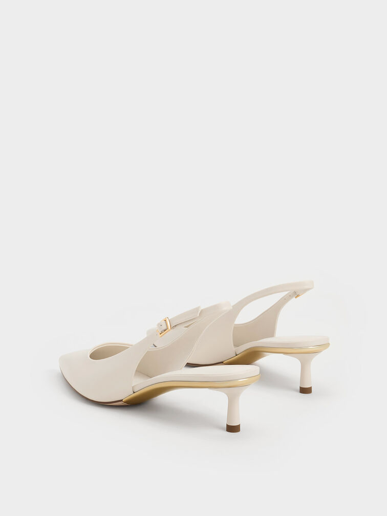 Pointed-Toe Slingback Pumps, Chalk, hi-res