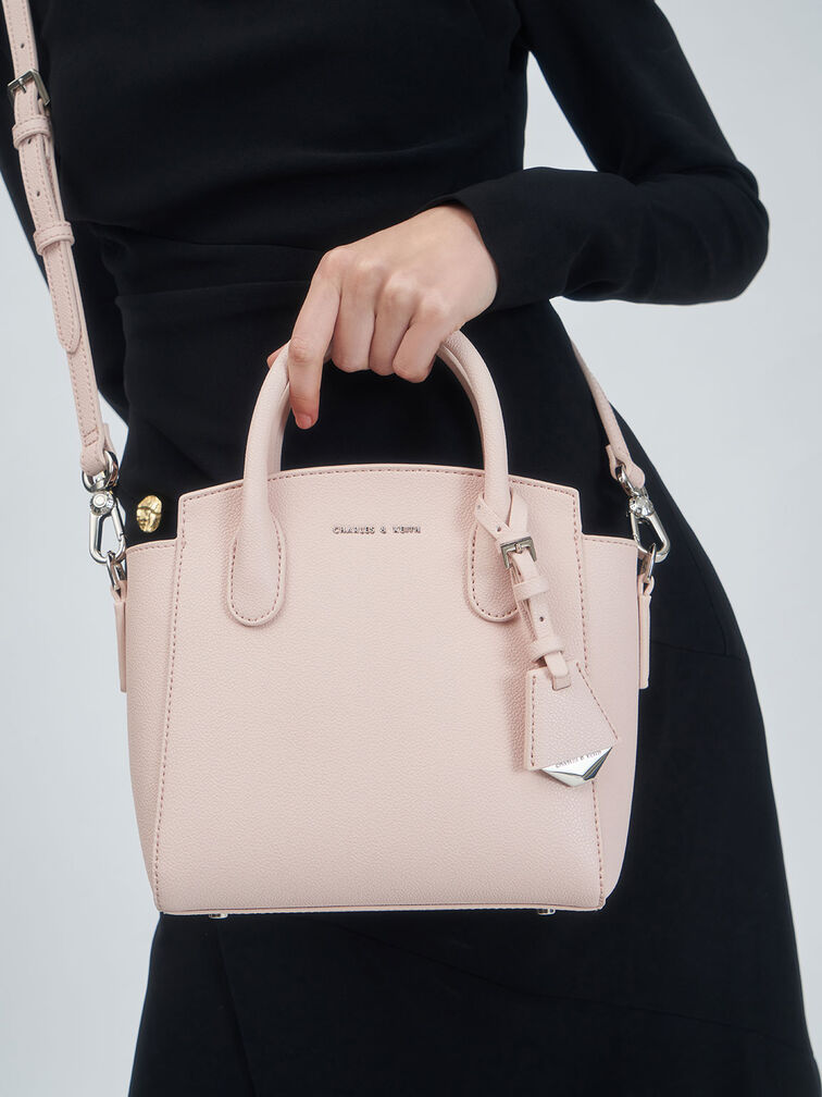 Harper Structured Top Handle Bag, Light Pink, hi-res