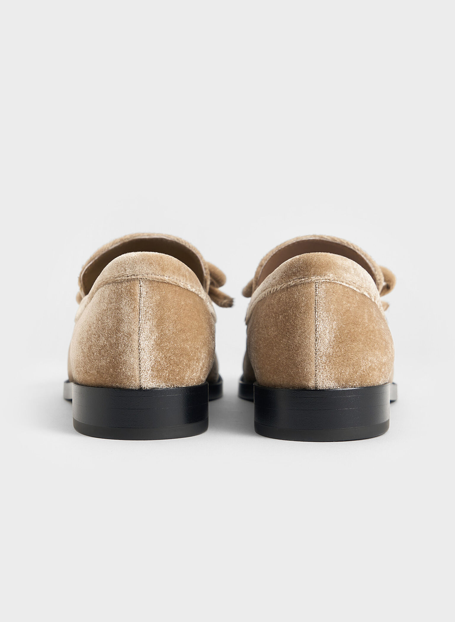 Bailarinas de terciopelo con lazo, Beige, hi-res
