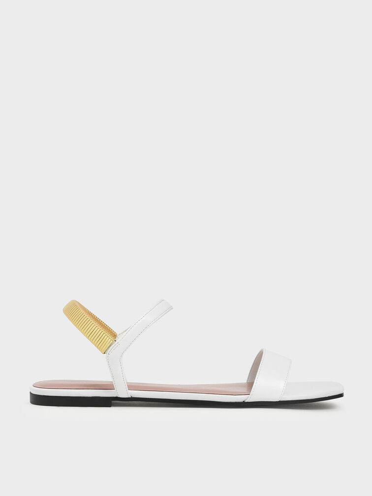 Square Toe Sandals, White, hi-res