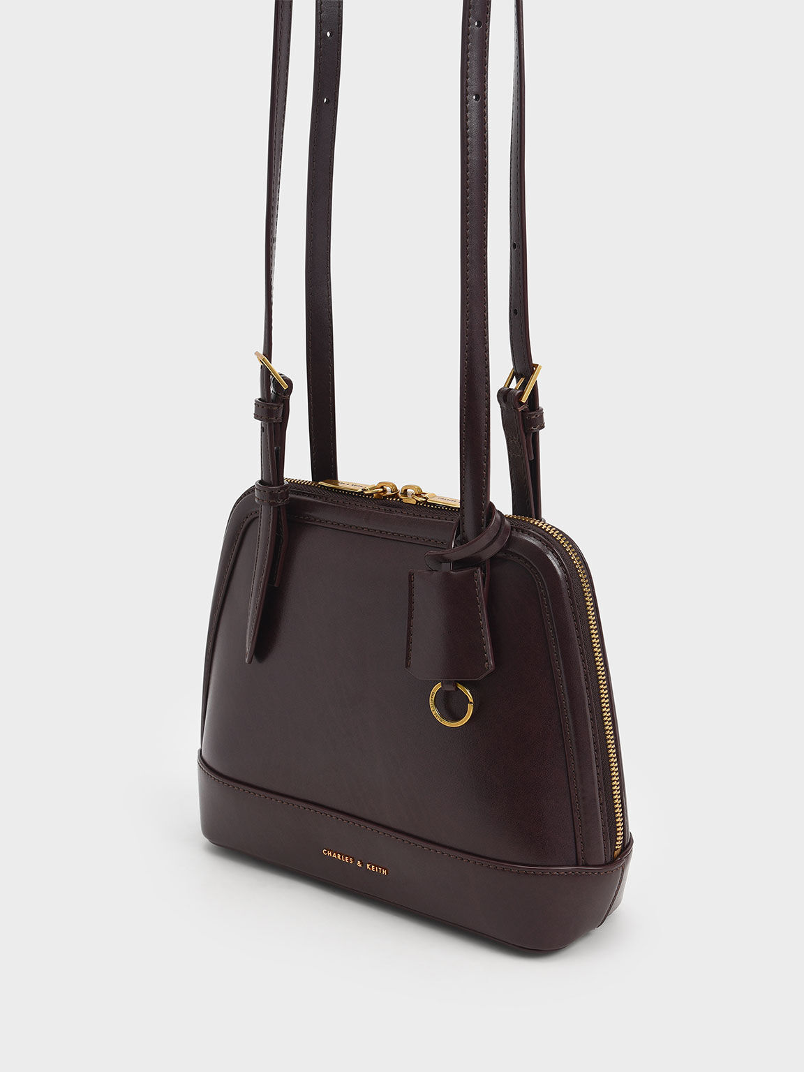 Enola Double Handle Structured Bag, Dark Oak, hi-res