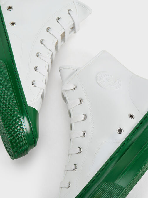 Kay Two-Tone High-Top Sneakers, Green, hi-res