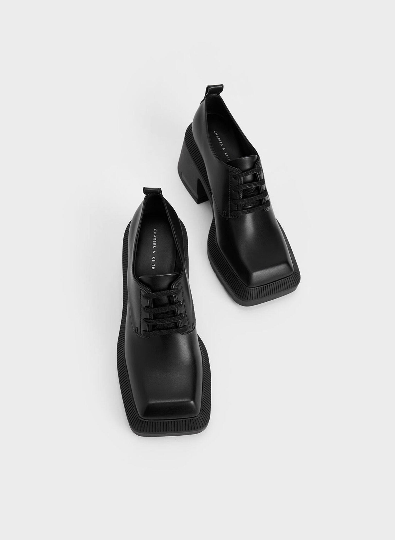 Emery Geometric Chunky Oxfords, Black, hi-res