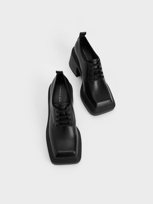 Emery Geometric Chunky Oxfords, Black, hi-res