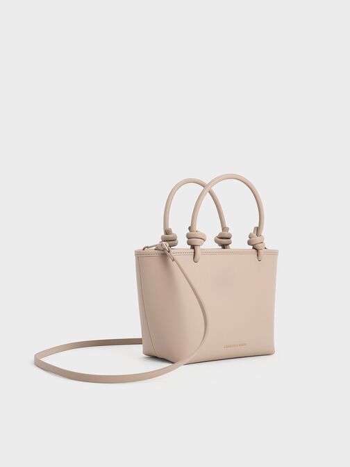 Bolso Sabine con asa anudada, Gris pardo, hi-res