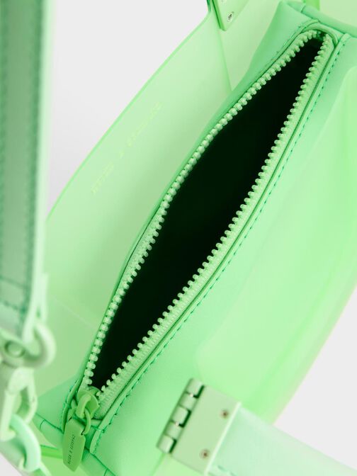 Curved Tote Bag, Green, hi-res