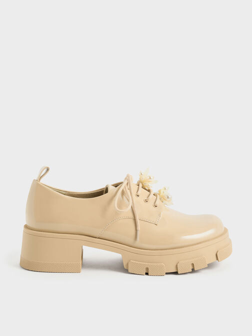 Hayden Bead-Embellished Patent Oxfords, Nude, hi-res