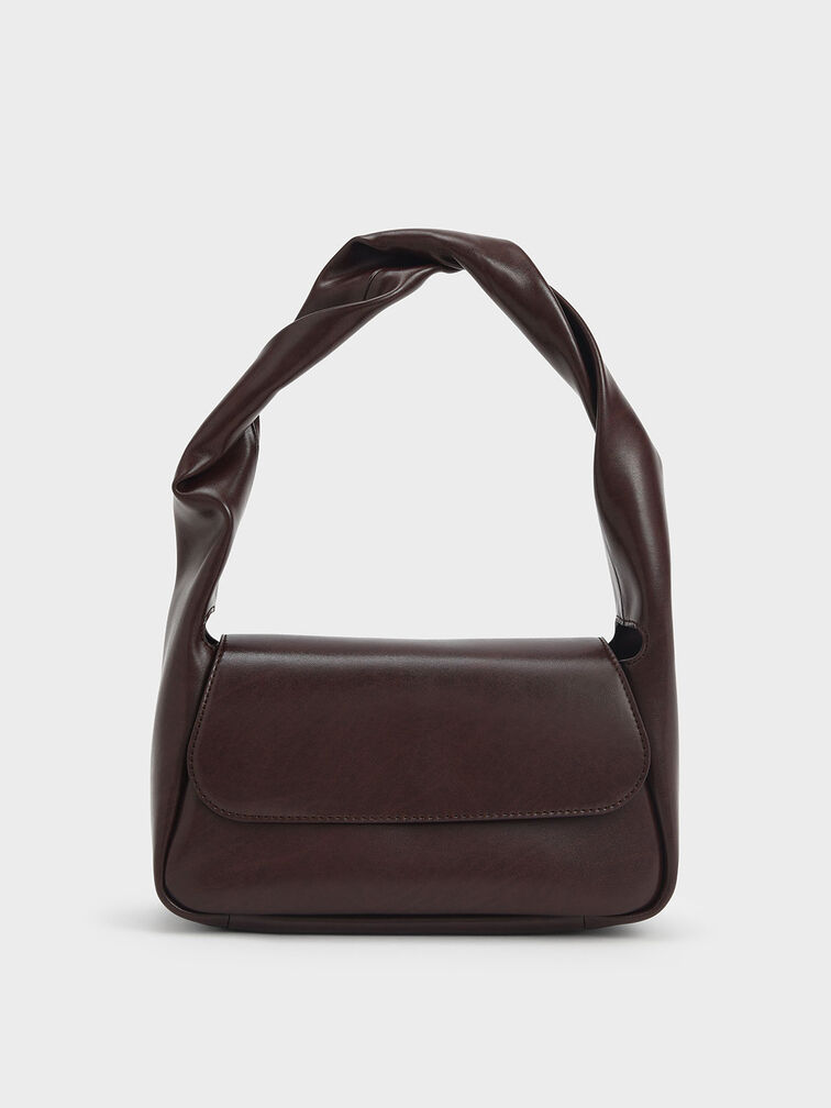 Dark Oak Willow Twist Top Handle Shoulder Bag - CHARLES & KEITH  International