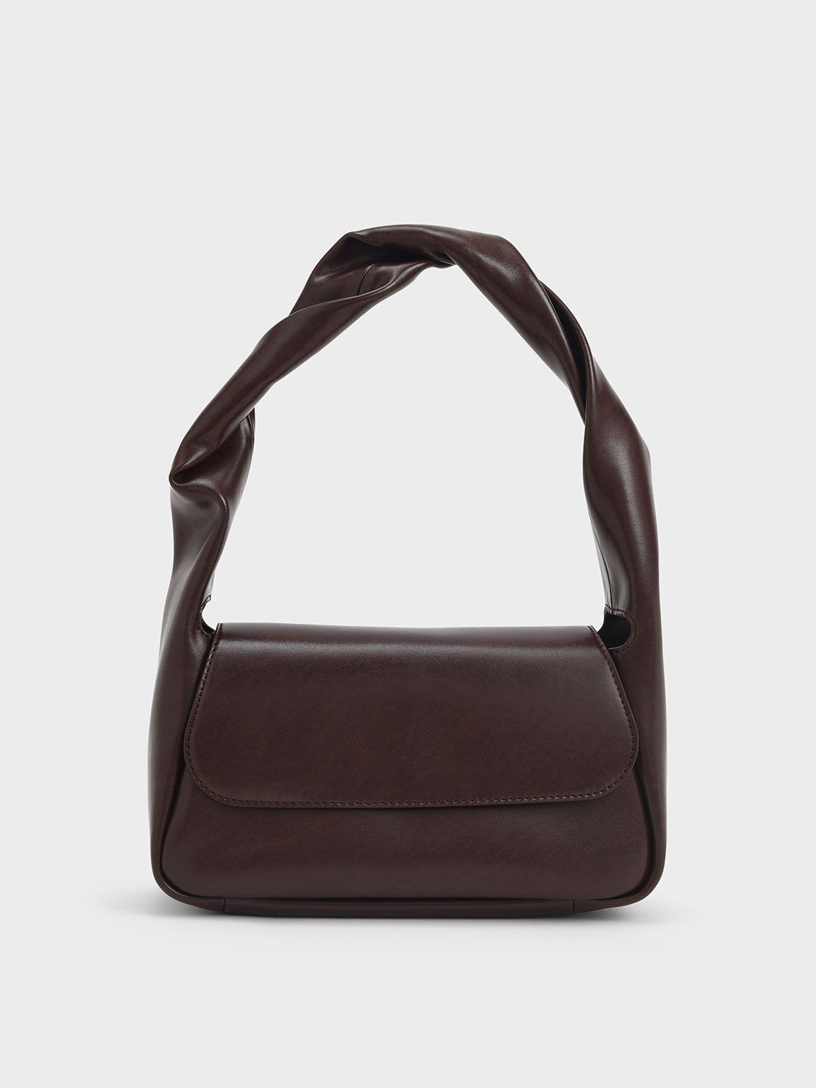 Willow Twist Top Handle Shoulder Bag, Dark Oak, hi-res