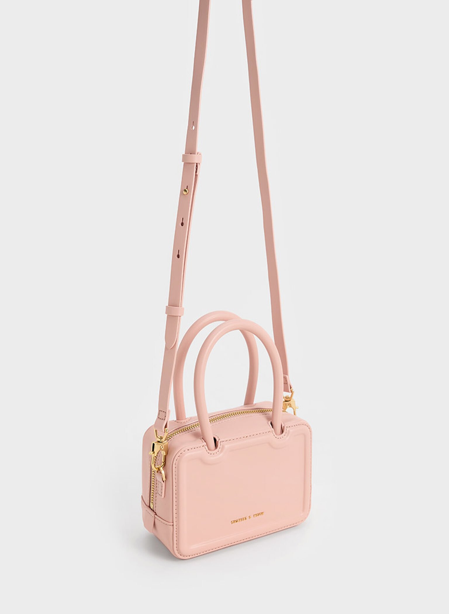 Perline Elongated Top Handle Bag, Pink, hi-res