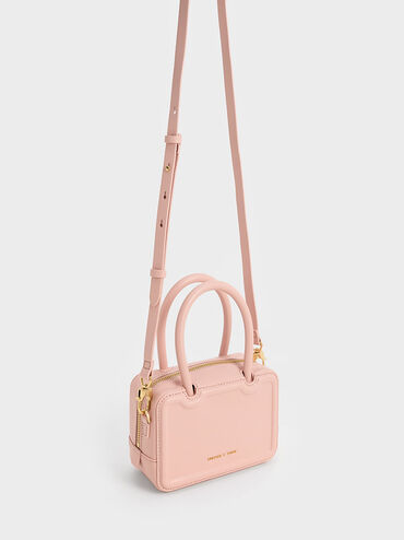 Perline Elongated Top Handle Bag, Pink, hi-res