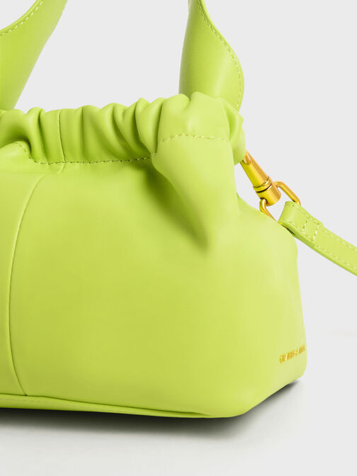 Ally Ruched Slouchy Bag, Lime, hi-res