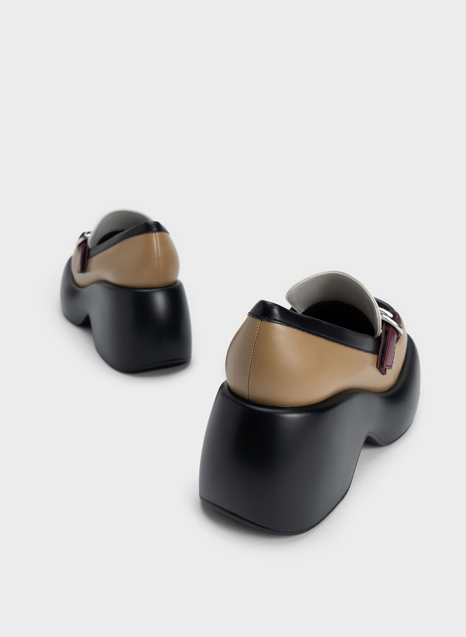 Buckled Platform Penny Loafers, Multi, hi-res