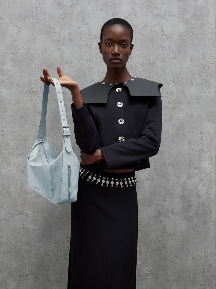 Xylia Denim Hobo Bag, Denim Blue, hi-res