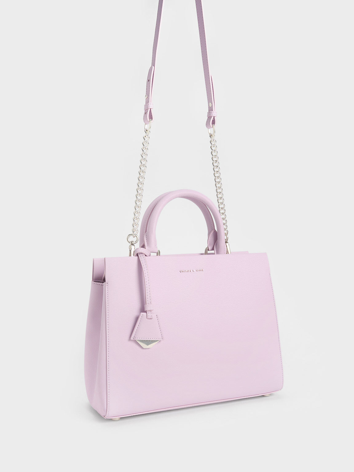 Mirabelle Structured Handbag, Lilac, hi-res