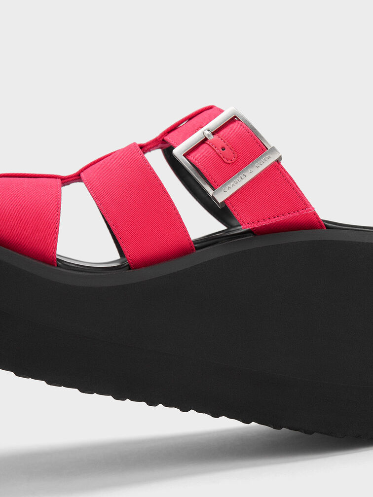 Fuchsia Iisa Flatform Gladiator Sandals - CHARLES & KEITH US