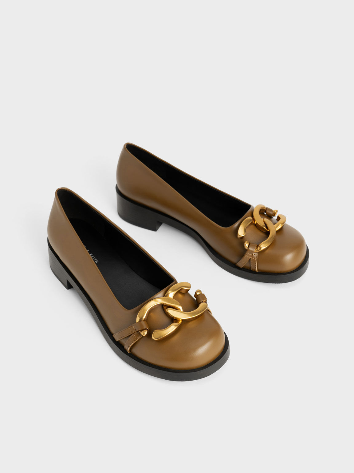 Chunky Metallic Accent Ballerinas, Olive, hi-res