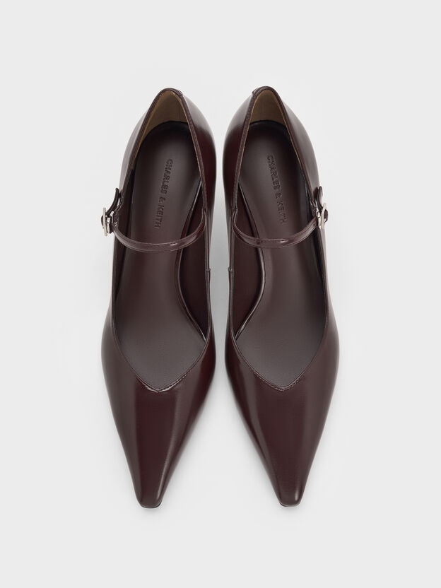 Zapatos de sal&oacute;n con tac&oacute;n de aguja y puntera puntiaguda, Granate, hi-res