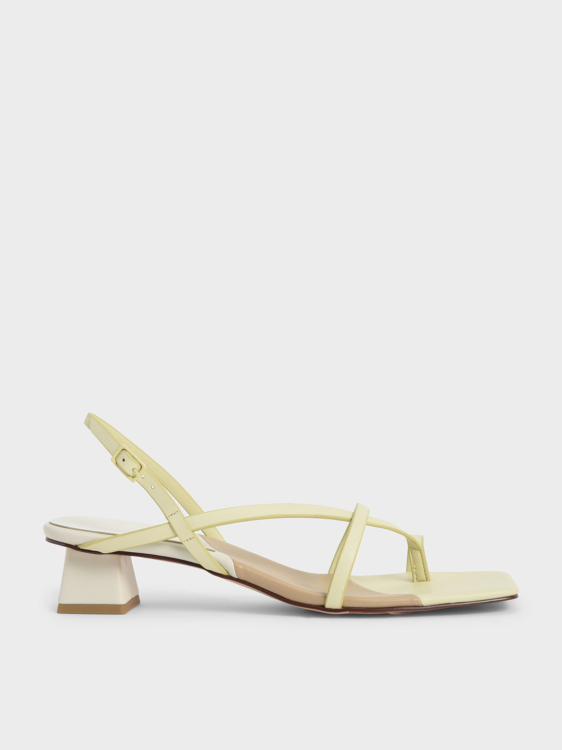 Yellow Strappy Slingback Sandals CHARLES KEITH International