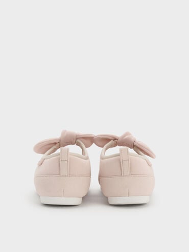 Girls' Faux Suede Mary Jane Flats, Pink, hi-res
