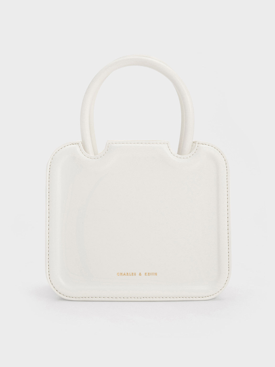White Perline Sculptural Tote Bag CHARLES KEITH SG