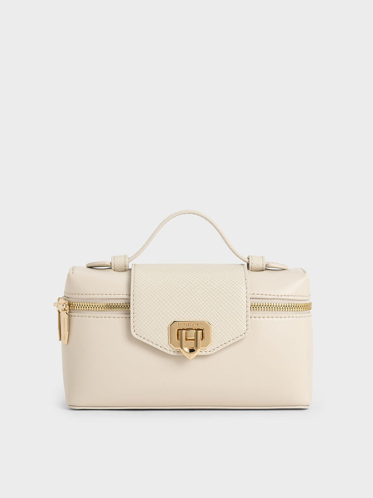 Arwen Top Handle Vanity Bag, Beige, hi-res