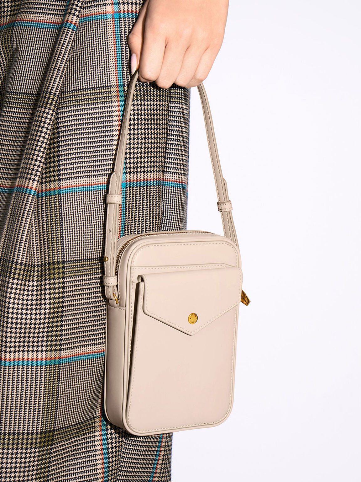 Bonnie Padded Phone Pouch, Beige, hi-res